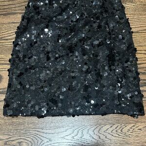 Diane Von Furstenberg Black Sequin Mini Pencil Skirt